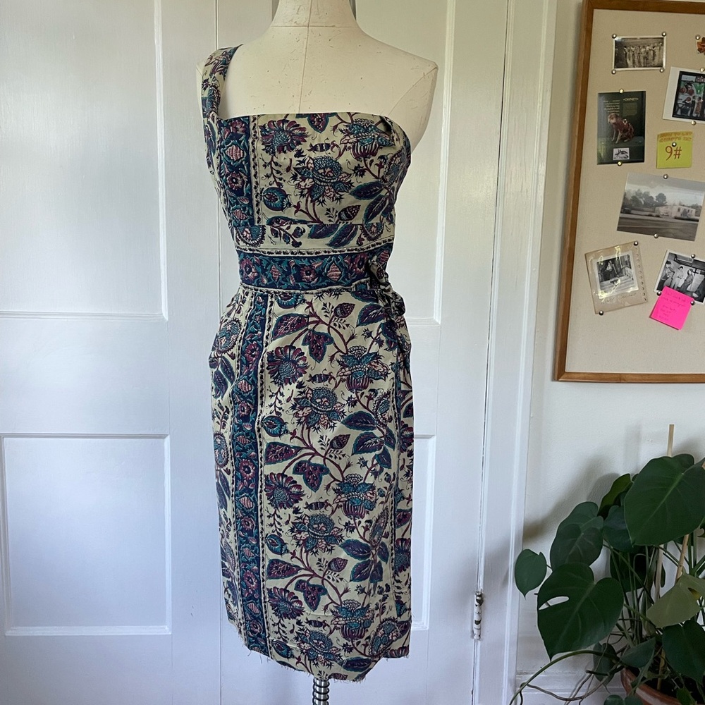 50s / 1950s Vintage Dale Robbins Miami One Shoulder Batik Dress - AS IS